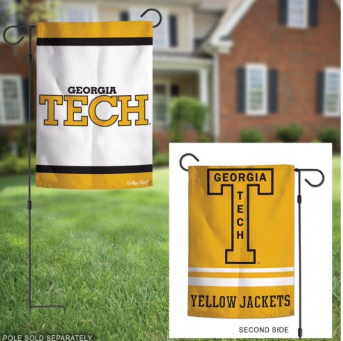 Georgia Tech Yellowjackets 2 Sided Garden Flag 12.5" X 18" - AtlanticCoastSports