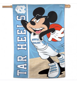 NORTH CAROLINA, UNIVERSITY OF / DISNEY MICKEY MOUSE BASKETBALL VERTICAL FLAG 28" X 40" - AtlanticCoastSports