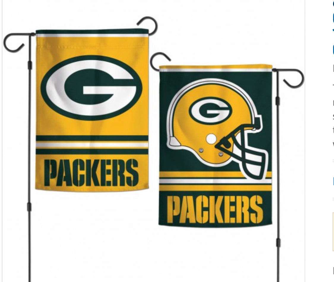 GREEN BAY PACKERS 2 Sided Garden Flag 12.5" X 18" - AtlanticCoastSports