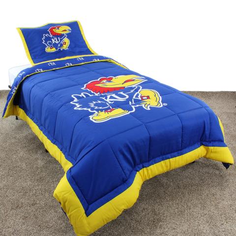 NCAA Kansas Jayhawks Reversible Comforter Set - AtlanticCoastSports