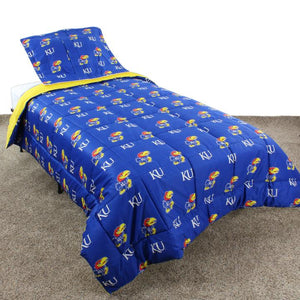 NCAA Kansas Jayhawks Reversible Comforter Set - AtlanticCoastSports