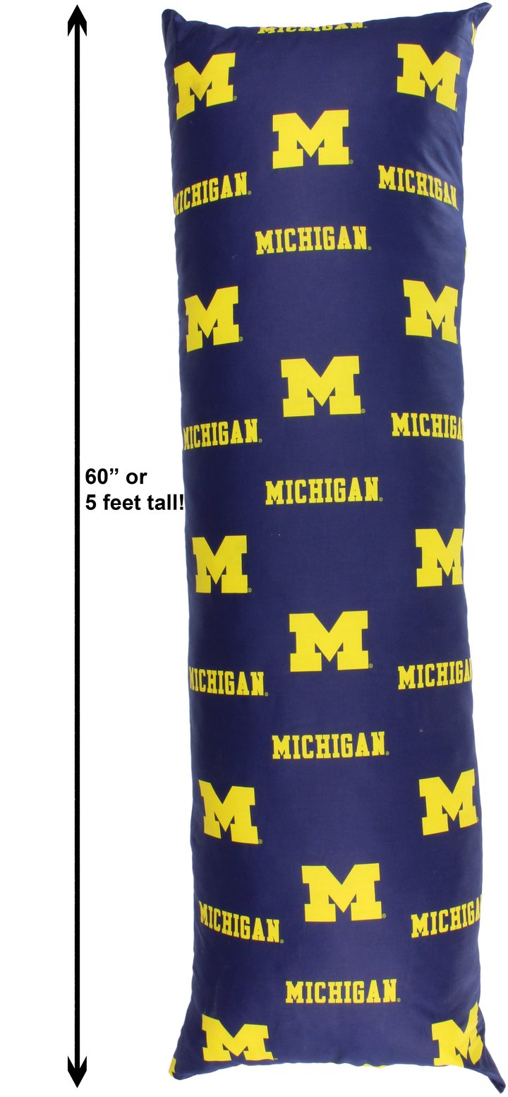 NCAA Michigan Wolverines Printed Body Pillow - AtlanticCoastSports