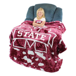 NCAA Mississippi State Bulldogs Huge Raschel Throw Blanket - AtlanticCoastSports