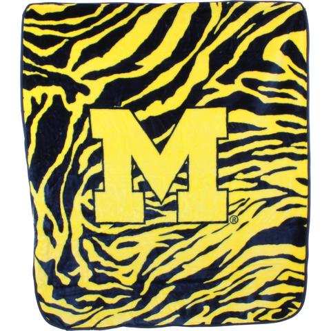 NCAA Michigan Wolverines Soft Raschel Throw Blanket - AtlanticCoastSports