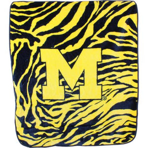 NCAA Michigan Wolverines Soft Raschel Throw Blanket - AtlanticCoastSports