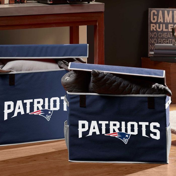 New England Pats  Collapsible Storage Footlocker Bins - AtlanticCoastSports