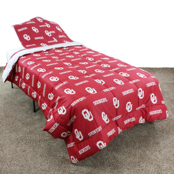 NCAA Oklahoma Sooners Reversible Twin Comforter Set - AtlanticCoastSports