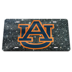 Auburn Tigers Glitter Background Acrylic Classic License Plates - AtlanticCoastSports