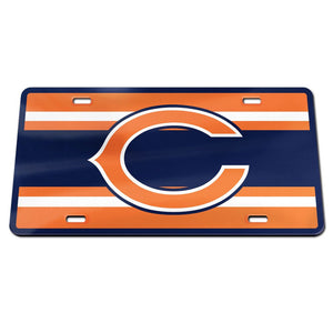 Chicago Bears Stripes Specialty Acrylic Classic License Plate - AtlanticCoastSports