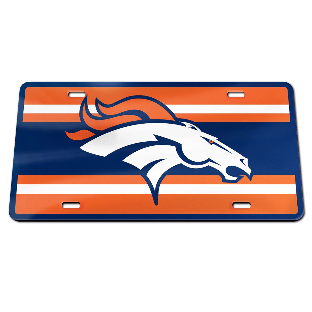 Denver Broncos Stripes Specialty Acrylic License Plate - AtlanticCoastSports