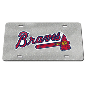 Atlanta Braves Glitter Specialty Acrylic Classic License Plates - AtlanticCoastSports