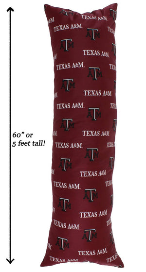 Texas A&M Aggies Body Pillow 20" X 60" - AtlanticCoastSports