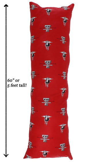 NCAA Texas Tech Red Raiders Printed Body Pillow - AtlanticCoastSports